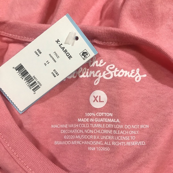 NEW ROLLING STONES KISS LIPS PINK SHIRT LOGO BAND - Picture 10 of 16